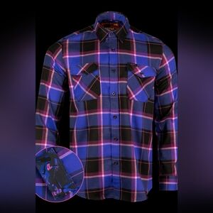 Retro Rifle Mortal Kombat Men's Large LS Flannel Shirt BNIB NWT Ships Free ASAP